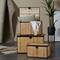 Light Brown Rattan Handmade Nesting Trunk Set of 3 25", 21", 18"